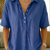 Constança | Blusa com gola e detalhe de botão