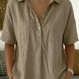 Constança | Blusa com gola e detalhe de botão