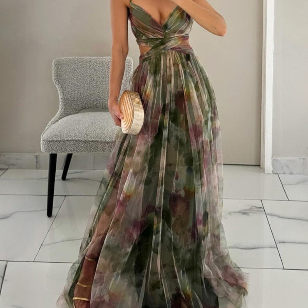 Giselle | Vestido maxi encantado com padrão floral