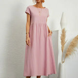 Gabrielle — Vestido Fluido com Elegância Atemporal