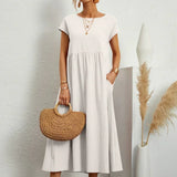 Gabrielle — Vestido Fluido com Elegância Atemporal