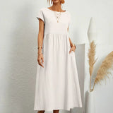 Gabrielle — Vestido Fluido com Elegância Atemporal