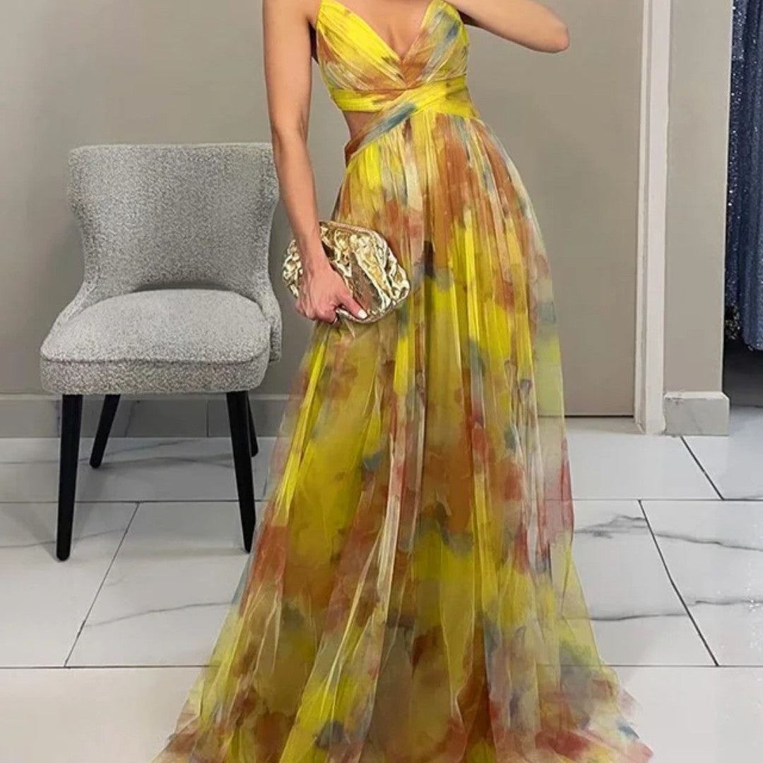 Giselle | Vestido maxi encantado com padrão floral