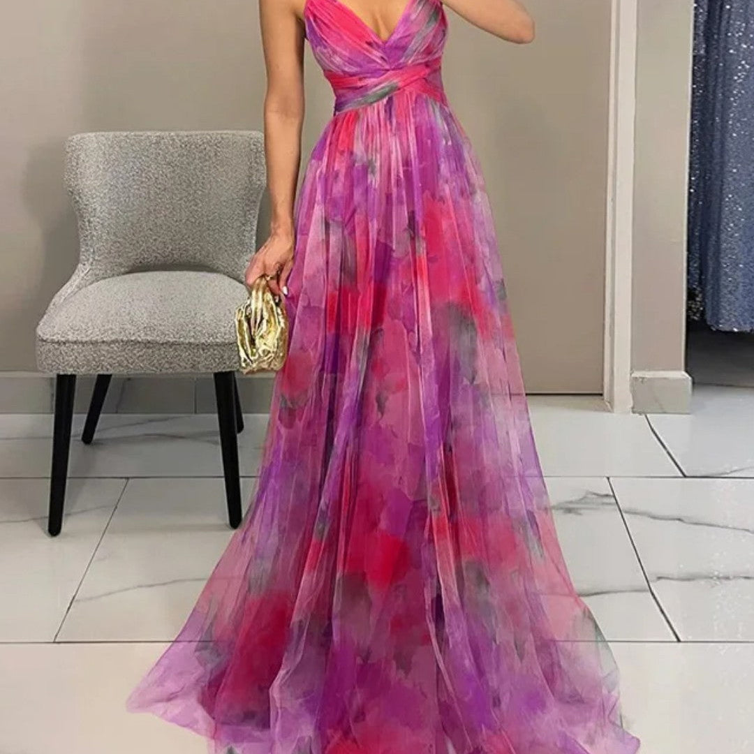 Giselle | Vestido maxi encantado com padrão floral
