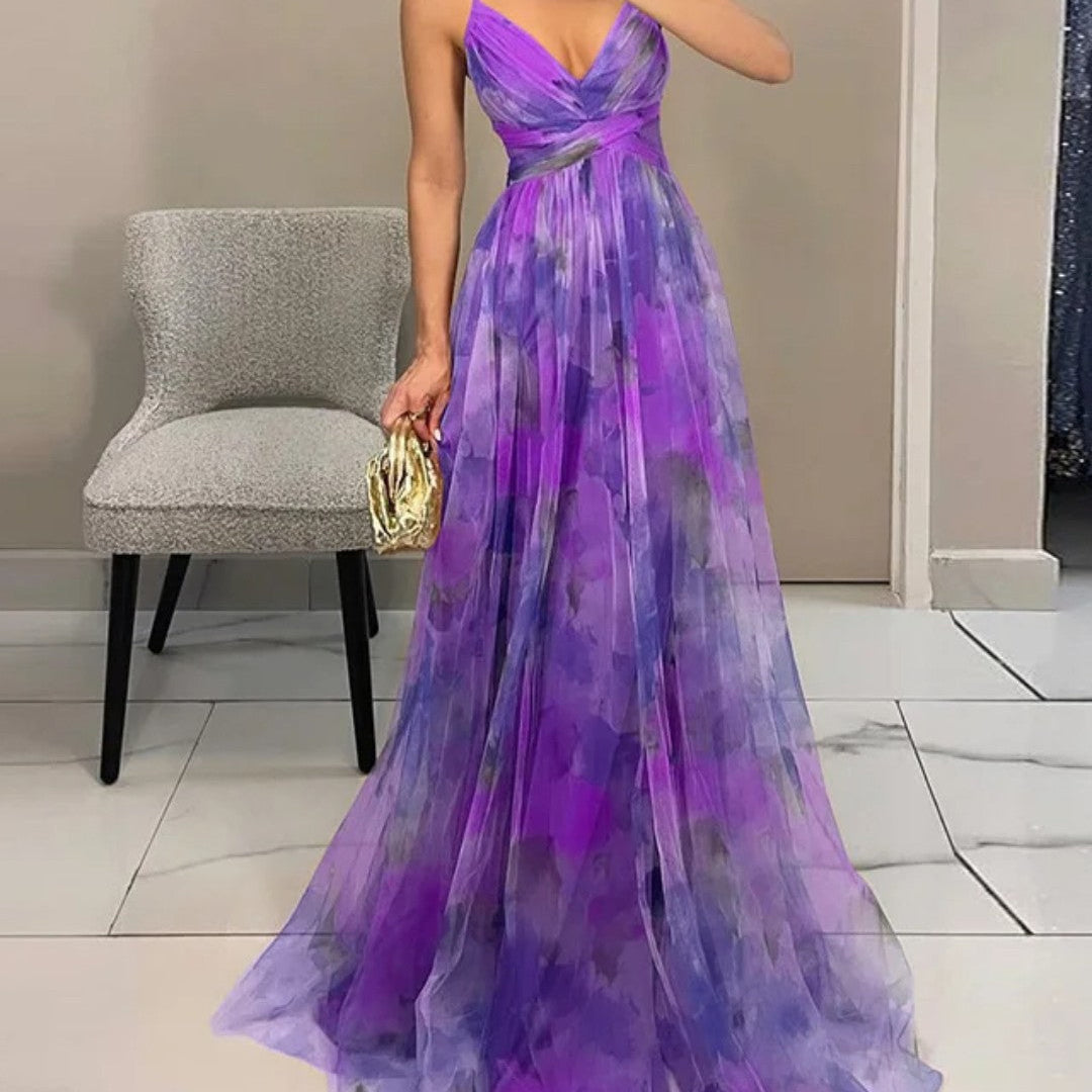 Giselle | Vestido maxi encantado com padrão floral