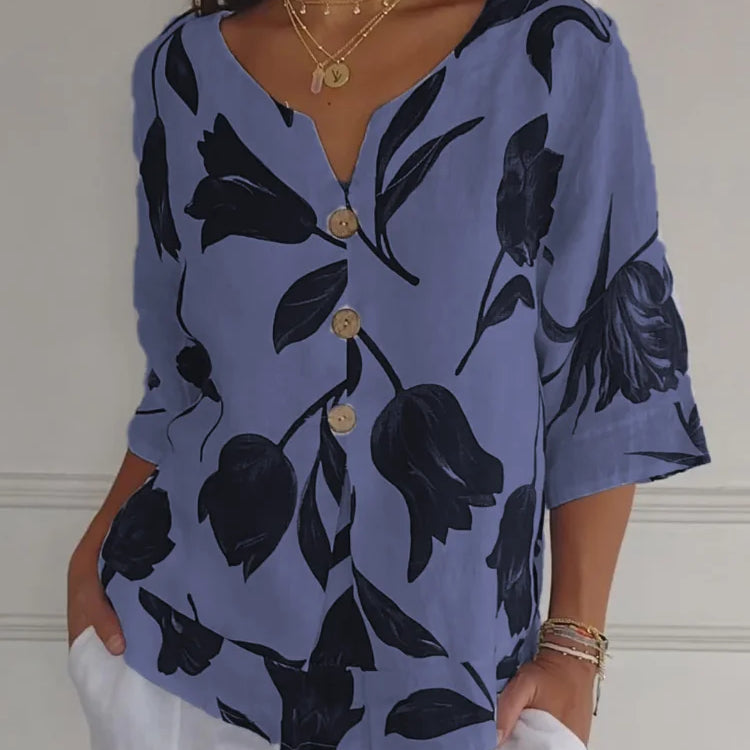 MATILDE | BLUSA FLORAL RESISTENTE COM CHARME REFINADO