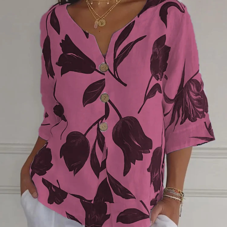 MATILDE | BLUSA FLORAL RESISTENTE COM CHARME REFINADO