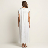 Josette | Vestido Maxi de Linho com Renda em V