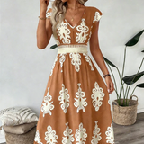 Alice - Vestido Longo barroco com decote em V