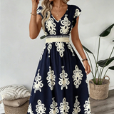 Alice - Vestido Longo barroco com decote em V