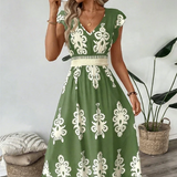 Alice - Vestido Longo barroco com decote em V